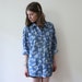 Vintage 80s Unisex Floral Denim Jean Button Up Shirt