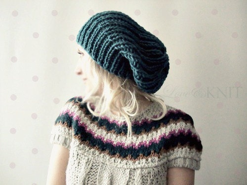 Teal Slouchy Hat