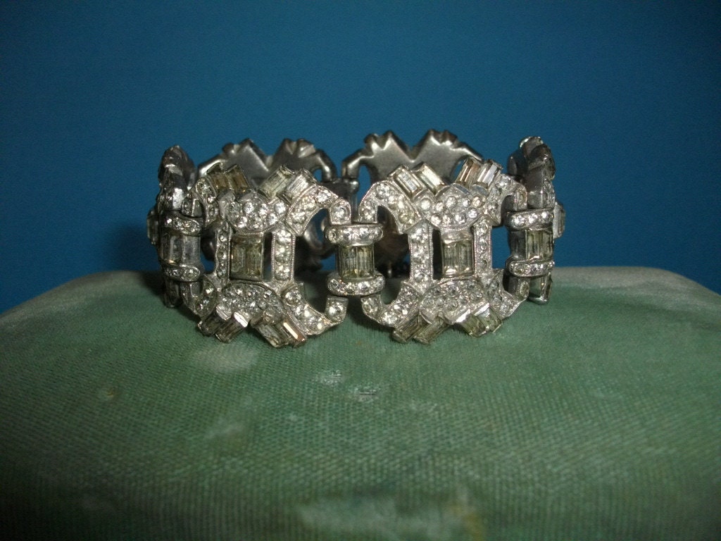 Art Deco Paste Stones Bracelet ... Wedding Jewelry