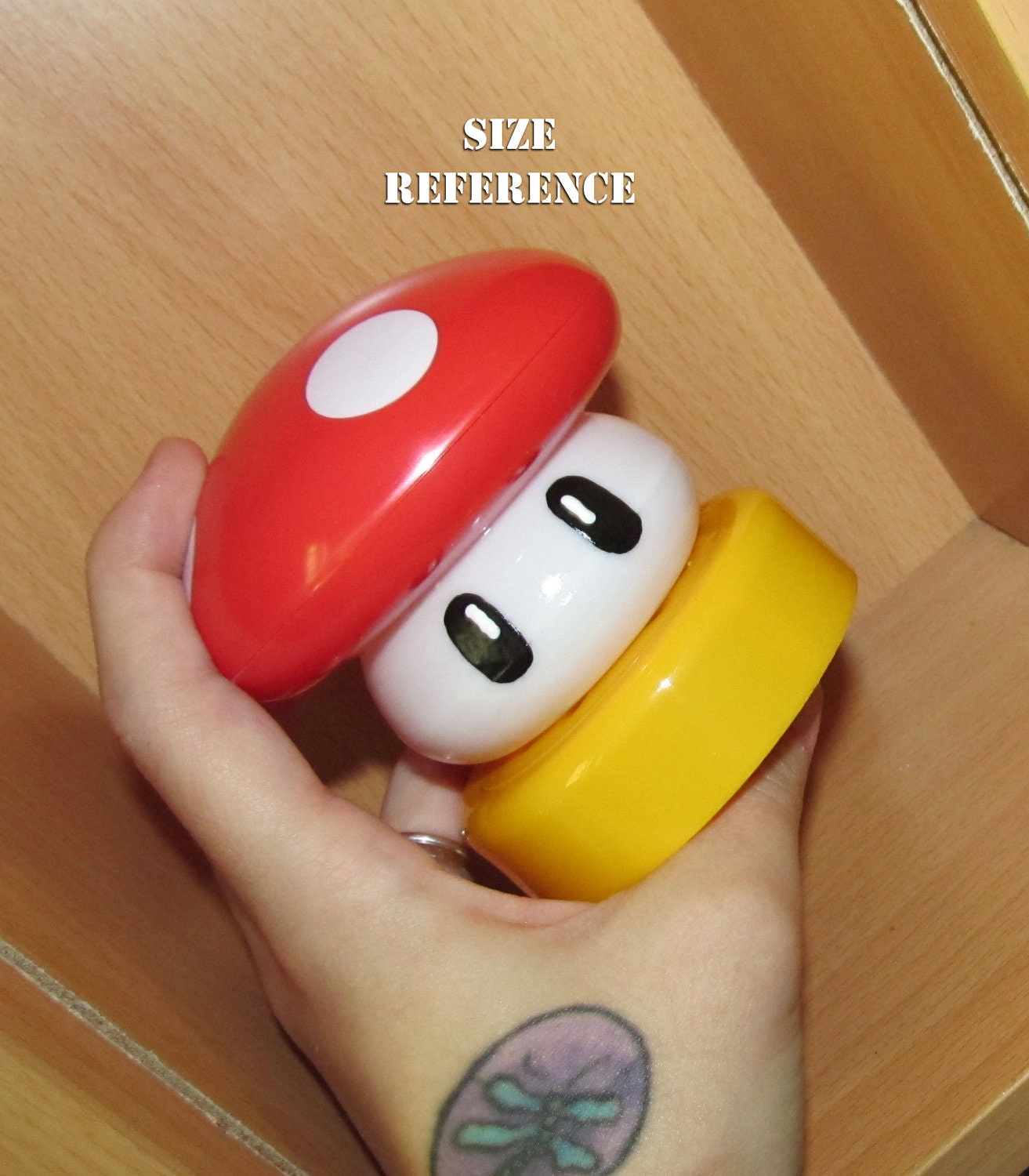 Super Mario Brothers RED Power up Mushroom SMALL Touch Lamp Night Light - nes Retro Video Game Geek Housewares