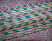Paper Striped Straws 30 Total With 6 of Each:Aqua,Grey,Peach,Soft Pink, Sage "Free Custom Worded Straws toppers"