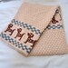 Cotton Baby Blanket, knit blanket with Puppy Dog design