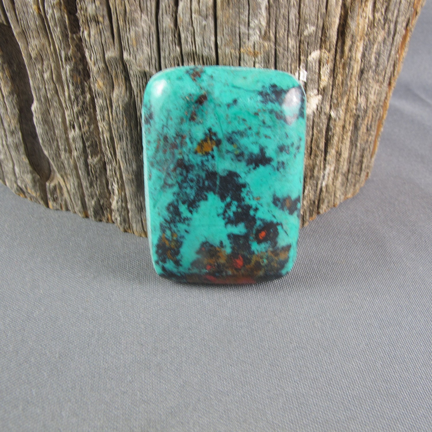 Sonora Sunrise Cabochon Chrysocolla, Cuprite Designer Cabochon