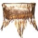 Boho leather fringe bag -Oversize, Bronze metallic leather clutch (last one in this gold leather)