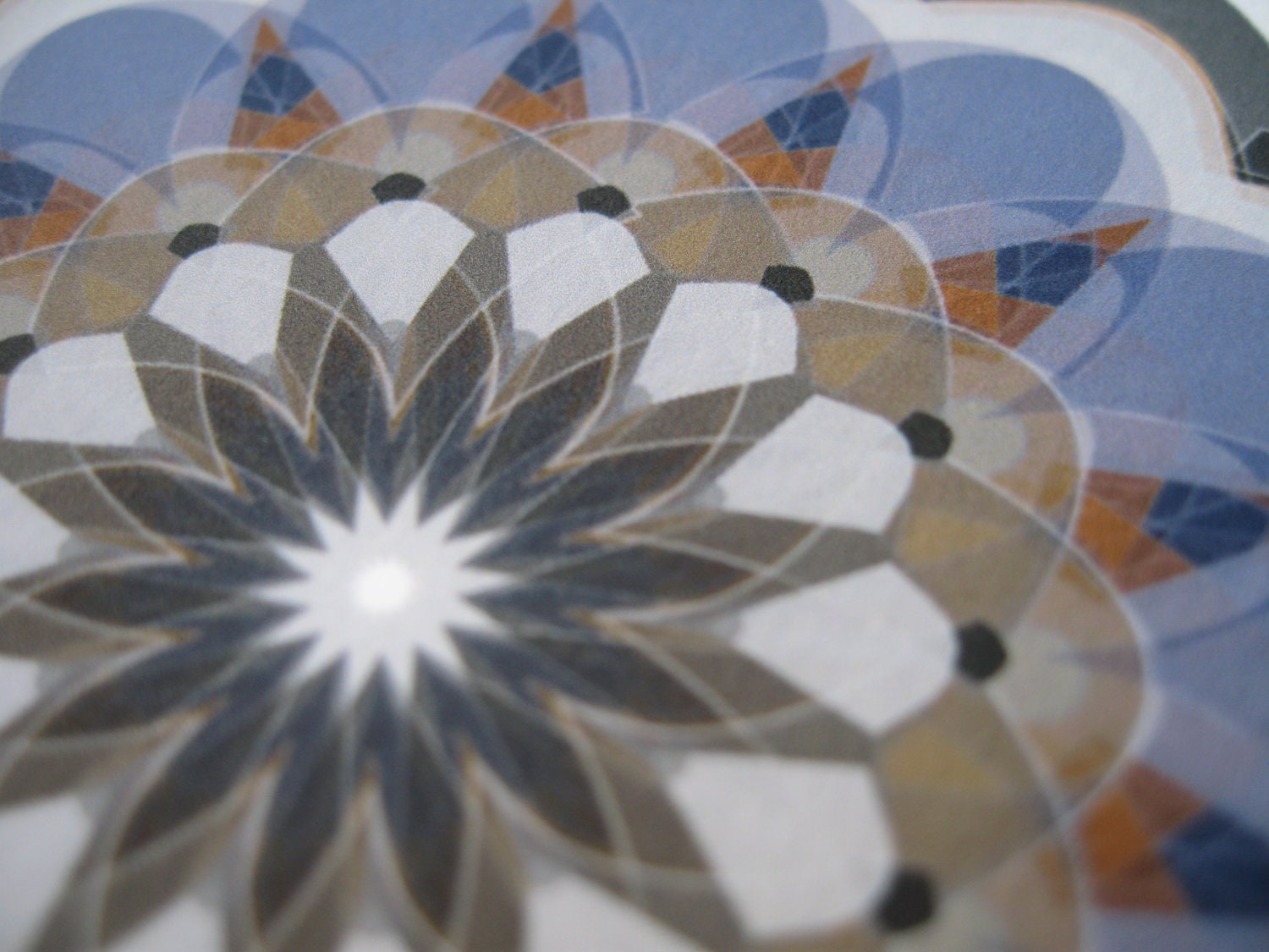 5 x 5 inch, abstract generative art print,  Geometric Flower 10a, giclee on cotton rag paper