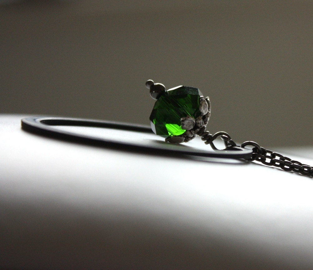 PIne Green Modern Necklace : Beauty and the Beast
