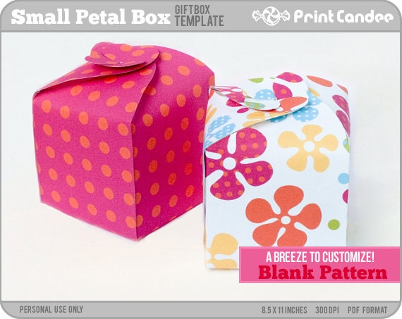 Gift Box Blank Template - Small Petal Box - Personal Use Only - Printable - DIY