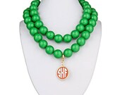 Candy Necklace with One Monogrammed Enamel Disc