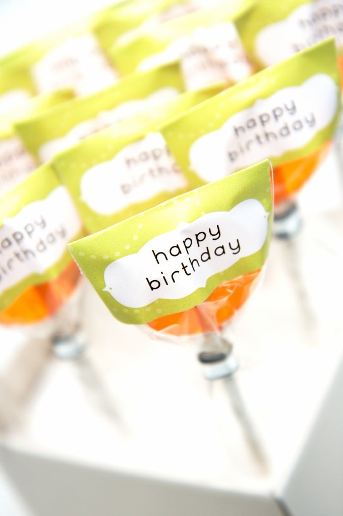 24 Happy Birthday Lollipops - Party Favors - birthday party