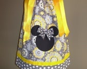 Minnie Mouse Pillowcase Dress Yellow and Grey (extra for personalization)