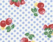 Lecien Fabrics, New Old 30's, Cherries in Blue, 1 yard