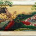Vampire Mermaid Riding an Alligator in the Bayou Cypress Pond Painted on a Cabinet Door from New Orleans