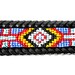 Southwestern Beaded Whip-Laced Black Leather Belt (size 28 US)