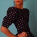 vintage 50's dream black and white polka dot dress