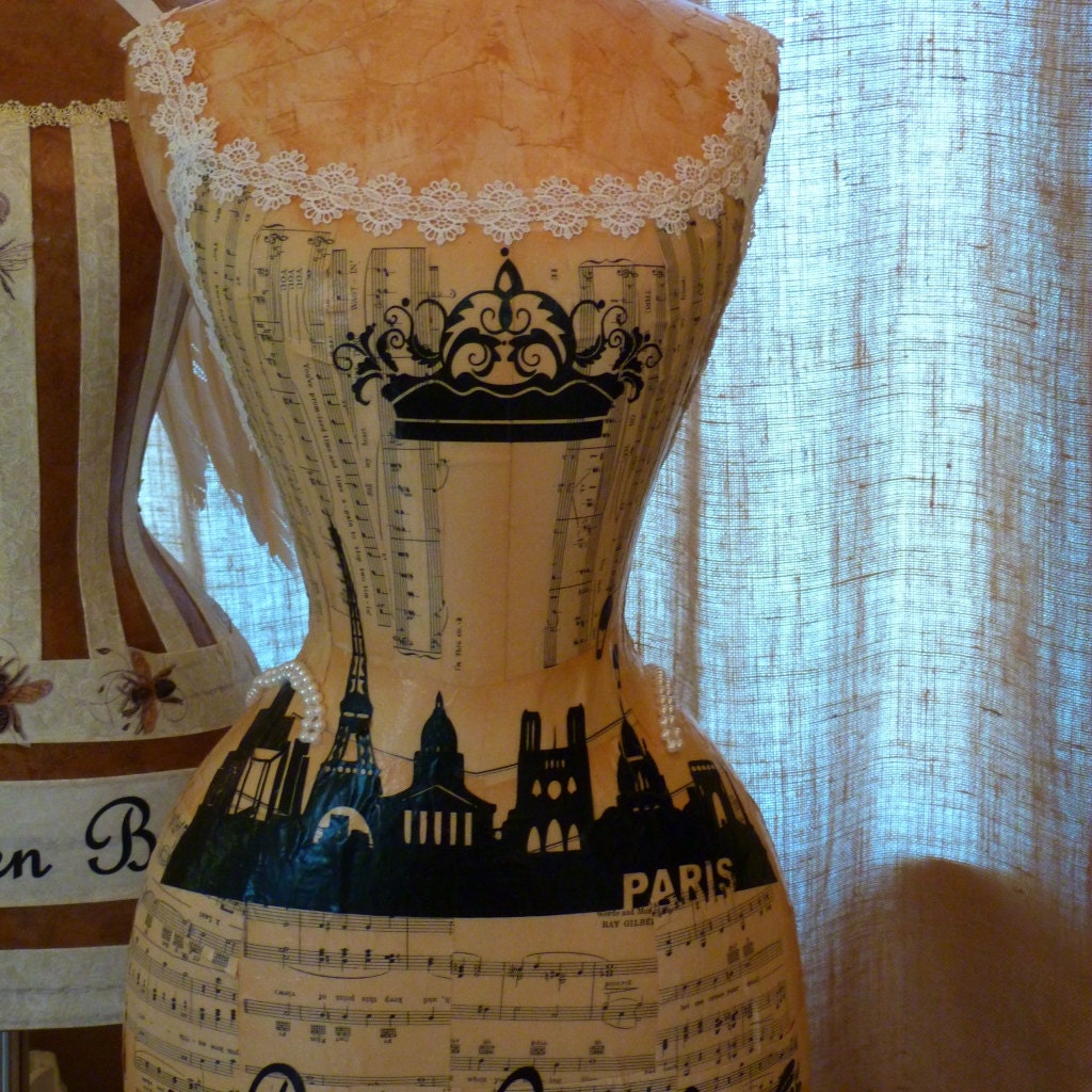 Paris French Inspired Dress Form Mannequin Crown Custom Free Ship & Layaway Available
