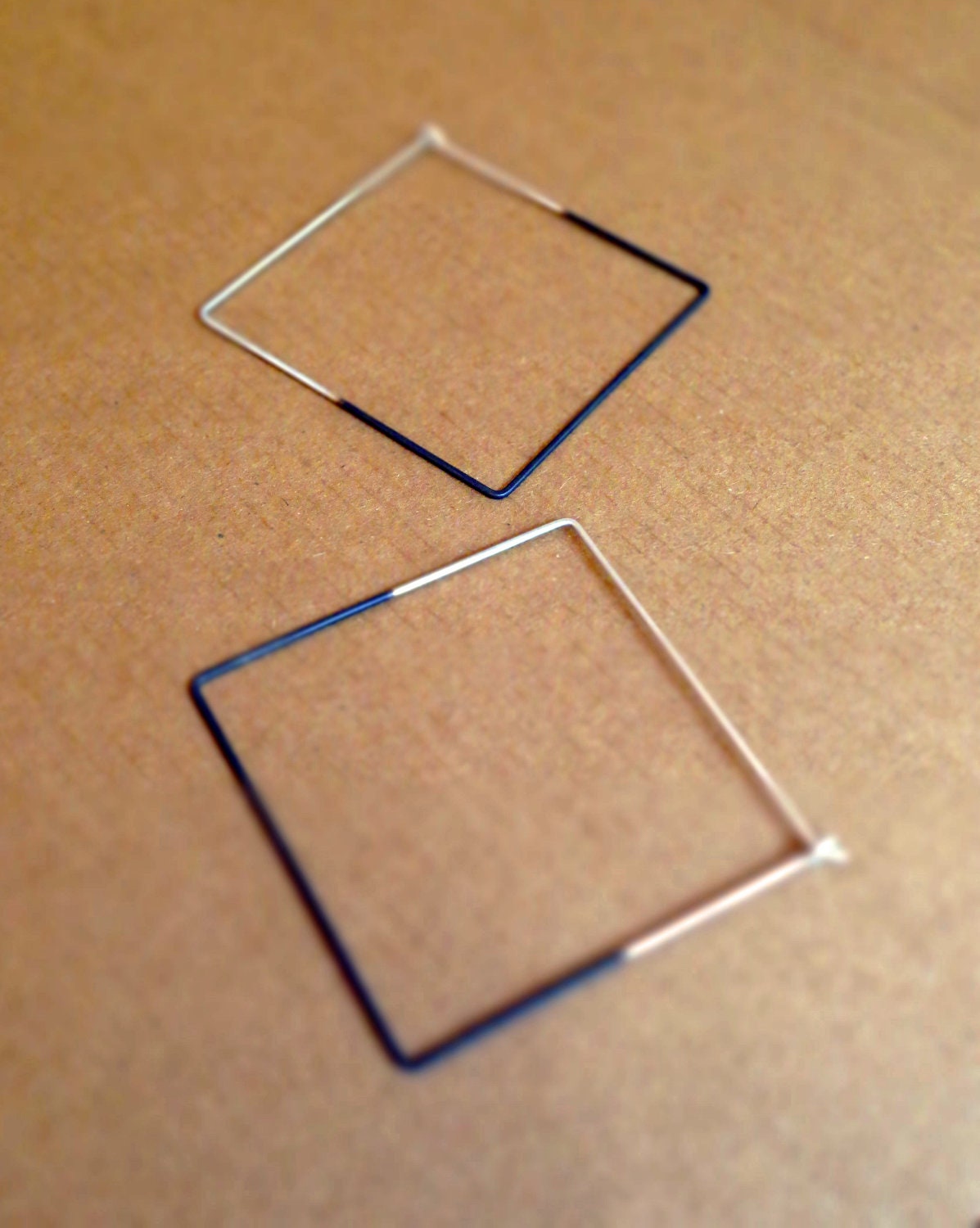 Duo Square Earrings - Large Size