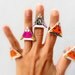 Cat Ring, Modern Geometric Triangle Ring -Stripe Cat