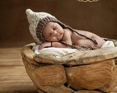 Woodland Texture Bonnet Tan & Brown Newborn Baby Unisex Girl Boy Photography Photo Prop