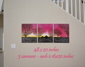 Hand Painting Tree Painting with Henna - Acrylic Mixed Media Painting - OOAK - Unique Henna Art- Free Shipping Worldwide