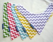 Baby Bandana Bibs - Set of 5 Baby Drool Bibs Riley Blake Chevron Prints
