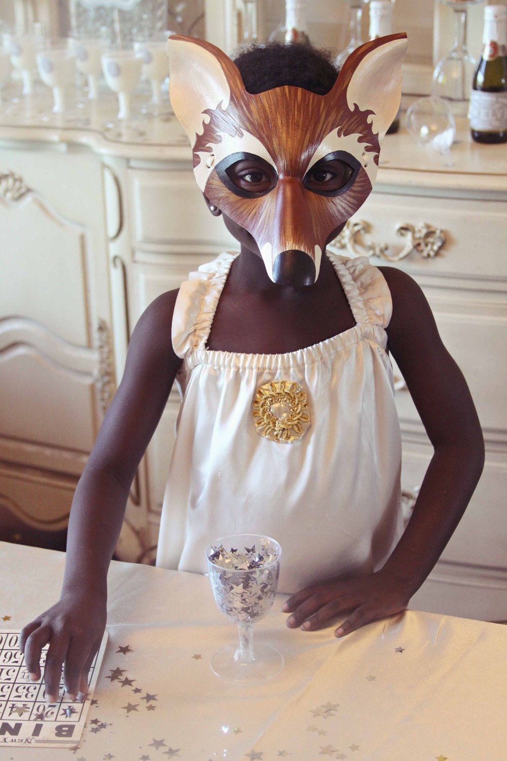 Fox Leather Mask, Child Size - Made to Order ECO-FRIENDLY