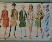 Vintage 1966 Simplicity Suit Pattern Size 10 Unused 6685 Miss Womens Skirt Jacket Blazer
