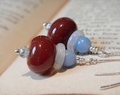 Sweet Dreams Earrings -- Radiant Dream Agates w Opalite Rings, Amazonite, Czech Glass & Handcrafted Sterling Silver Ear Wires