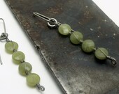 Titanium and Jade Wire Wrapped Earrings