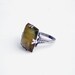 Art Deco Sterling Silver Uncas Ring with Olive Lucite Stone