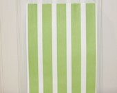 Favor Bags, 24 Soft Green Vertical Striped Favor Bags, Party, Baking, Paper Bags, Packaging,