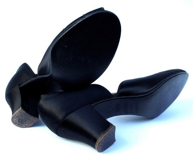 Black satin Daniel Green slippers