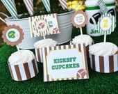 Football Tailgate Party Circles Cupcake Toppers - PRINTABLE - By A Blissful Nest - As Seen On Hostess With The Mostess Il_170x135