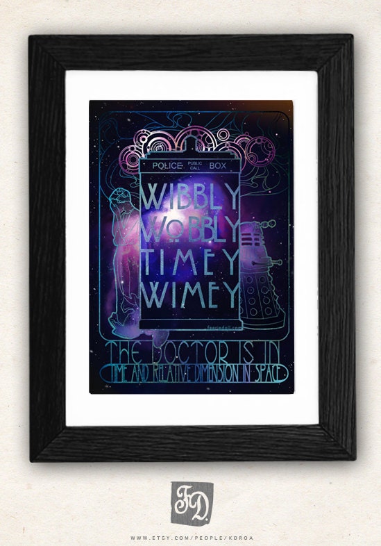 Poster Art Nouveau NEBULA , Doctor quote and the Weeping Angel