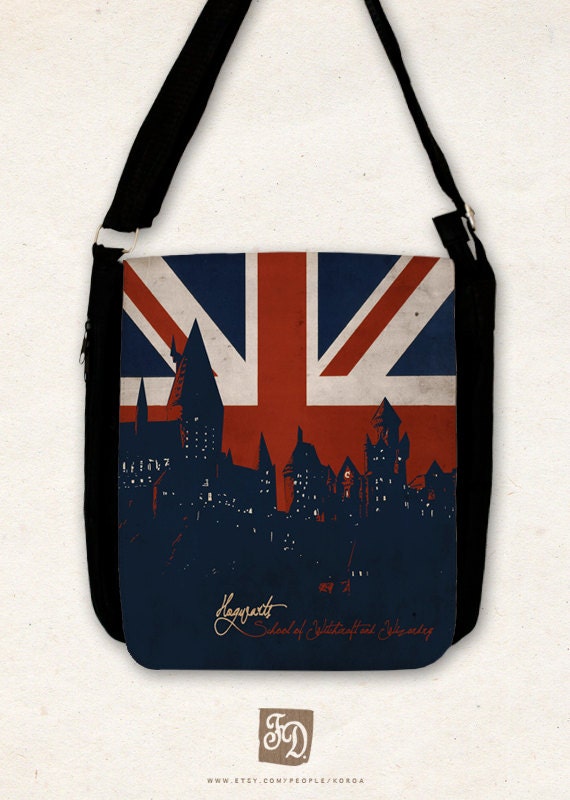 Hogwarts School of Witchcraft and Wizardry big shoulder bag / Union Jack