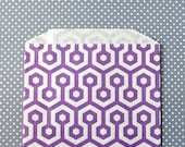 Purple Honeycomb Goody Bags / Favor Bags / Treat Bags (20) - 5 x 7.5 inches