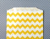 Yellow Chevron Goody Bags / Favor Bags / Treat Bags (20) - 5 x 7.5 inches - Midi Size Il_170x135