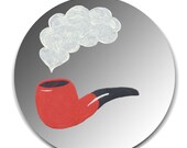 Handpainted mirror - smoking rouge pipe