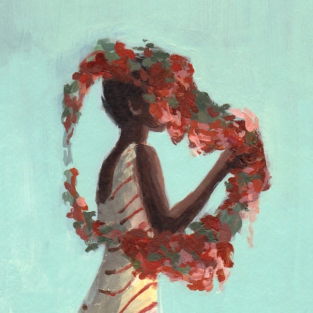 Rose Queen . giclee digital art print of acrylic painting