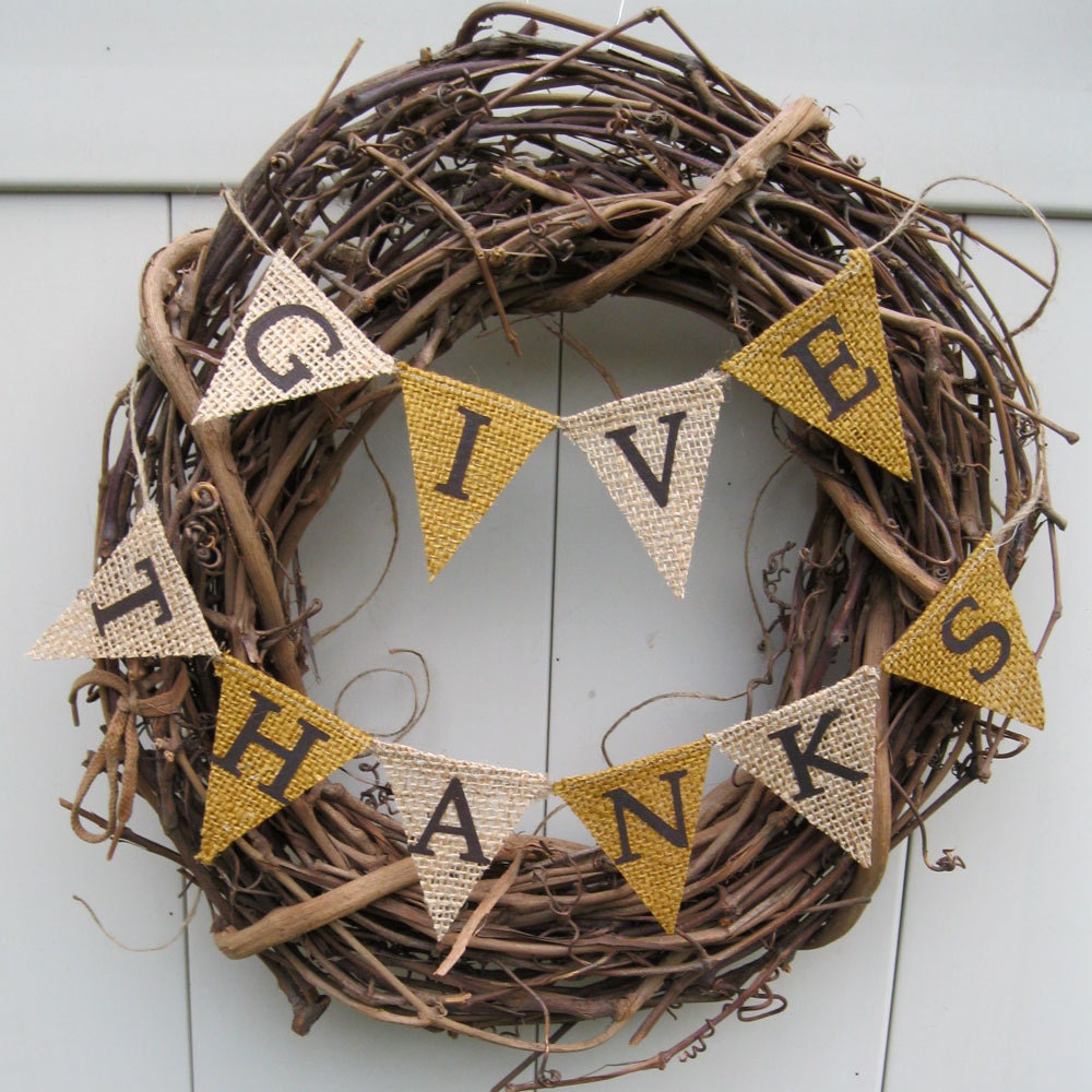 Autumn Banner, Brown and Burlap, Thanksgiving, K093, rustic Thanksgiving sign