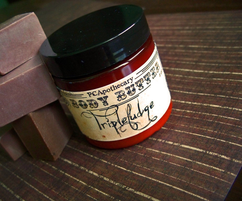 Triplefudge (body butter--chocolate, cocoa, fudge, roasted walnuts)