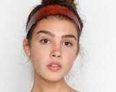 Feather Leather Headband in Brown