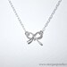 Little Sterling Silver Bow Necklace - Tiny Bow charm pendant suspended - Sterling Silver Fine Chain - morganprather