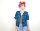 S A L E  Cobalt Summer Polka Dot Cropped Evening Jacket (M/L)