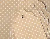 Tan and white polka dot gift tags