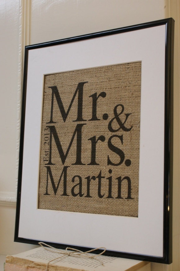 Wedding Burlap Art