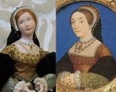 Tudor Doll, Queen Katherine Howard 12th scale dollhouse doll MADE TO ORDER 8-10 weeks
