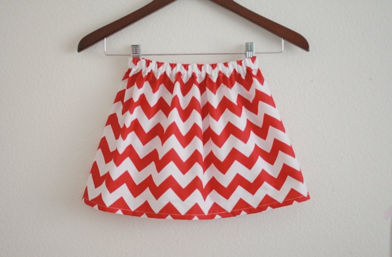 Red Chevron Skirt  -  Sizes 12m, 18m, 2T, 3T, 4T and 5T