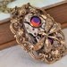 steampunk necklace - TIME TRAVELER - vintage watch movement antiqued brass necklace with tiny dragonfly