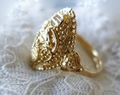 Indian Gold . Beautiful 14K Gold Indian Style Ring. Made To Order. Customizeable