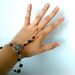 Nautical Slave Bracelet - Crackle Black Agate and Red Rondelle Glass Beads